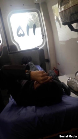 آمبولانس در حال انتقال مصدومان