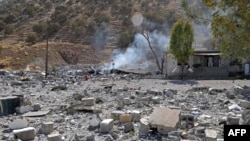 تصویری از پیامد حملات جمهوری اسلامی ایران به روستای زرگوێز، محل اسکان حزب کوملە کردستان ایران، در نزدیکی سلیمانیه، کردستان عراق. ٢٨ سپتامبر ٢٠٢٢ 