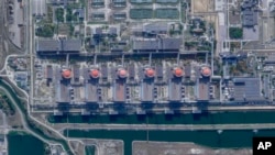 Esta imagen satelital de Planet Labs PBC muestra la planta de energía nuclear Zaporizhzhia ocupada por las fuerzas rusas, en Ucrania, el 28 de agosto de 2022. (Planet Labs PBC vía AP)