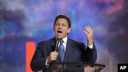 ARCHIVO - El gobernador de Florida Ron DeSantis habla en una conferencia de la Turning Point USA Student Action Summit el 22 de julio del 2022 en Tampa, Florida. (AP Foto/Phelan M. Ebenhack)