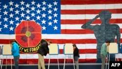 美国弗吉尼亚选民在一处投票站投票。（2022年11月8日）