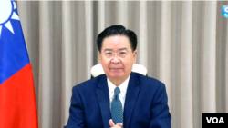 台灣外交部長吳釗燮當地時間2022年11月4日通過Skype接受美國之音駐美國國務院記者站主任張蓉湘的專訪。