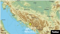 Zemljotres koji je 22. aprila pogodio Hercegovinu, u Bosni i Hercegovini (Foto: Tviter nalog EMSC)