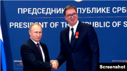 Ruski predsednik Vladimir Putin odlikovao je predsednika Srbije Aleksandra Vučića ordenom Aleksandra Nevskog 17. januara 2019. godine