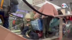 Accidente de refugiados ucranianos en escalera eléctrica en Polonia