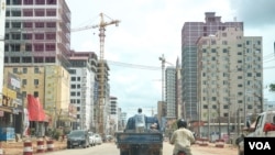 In the last few years, Downtown Sihanoukville has seen increasing construction of skyscrapers, casinos, and Chinese-own businesses, Preah Sihanouk province, Cambodia, May 17, 2020. (Khan Sokummono/VOA Khmer) 