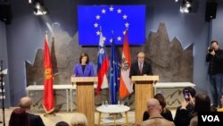 Tanja Fajon i Aleksander Šalenberg u Podgorici (Foto: Jovan Radulović)