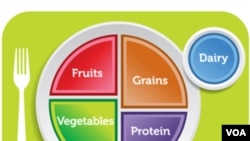 “Mi Plato” busca recordar a las personas las opciones de comida saludables, haciendo énfasis en las frutas, vegetales, granos, proteínas y lácteos.