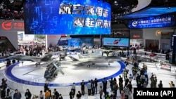 第14届珠海航空航天展上中国航空工业集团的展台。（2022年11月8日）