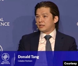 私募股權公司Celadon Partners的創始人與和合夥人唐堂(Donald Tang) (米爾肯研究所年會網絡截屏，2022年5月2日)