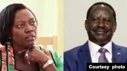  Martha Karua na Raila Odinga.