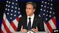 美國國務卿布林肯在喬治·華盛頓大學發表美國對華政策演講。 （2022年5月26日）