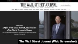مصاحبه وال استریت جورنال با بنیانگذار مجمع اقتصاد جهانی
