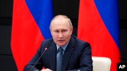Rais wa Russia Vladimir Putin akizungumza wakati wa mkutano na viongozi wa kijeshi, huko Tula, Russia, Disemba 23, 2022. Picha ya AP