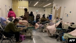 中國天津南開醫院收住的染疫病人。(2022年12月28日)