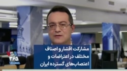 مشارکت اقشار و اصناف مختلف در اعتراضات و اعتصاب‌های گسترده ایران