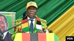 President Emmerson Mnangagwa addressing members of the Zanu PF Politiburo in Harare.