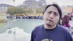 參加倫敦示威的廣州學生Francis渴望中國有一天得到民主自由