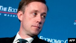 白宫安全顾问沙利文2022年4月14日参与华盛顿经济俱乐部活动。