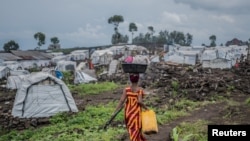 Kambi ya wakimbizi karibu na mji wa Goma, DRC