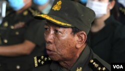 FILE - Cambodian Defense Minister Tea Banh talked to the press about Covid-19 vaccine Sinopharm in Phnom Penh, February 2021. (Hean Socheata/VOA Khmer)