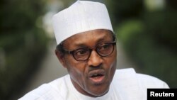 Former Nigerian military ruler Muhammadu Buhari speaks during an interview with Reuters at a private residence in Lagos, Nigeria, February 19, 2011.