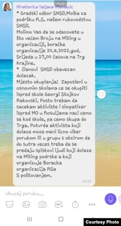 Poruka Tatjane Vilendečić, direktorice Osnovne škole 'Vuk Stefanović Karadžić' iz Banja Luke