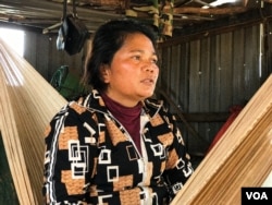 អ្នកស្រី​លួន​ ងិក អ្នកកាន់​ដីស្រែមួយ​កន្លែងនៅ​តំបន់​ ៣ ជាប់​នឹងបឹងទន្លេសាប​ ក្នុងសង្កាត់​ជ្រាវ ខេត្ត​សៀម​រាប​ ថ្ងៃទី​១៥​ ខែកក្កដា​ ឆ្នាំ​២០២២។ (ហ៊ុល រស្មី/វីអូអេ)