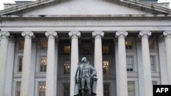 美国财政部大楼。(2023年1月19日）