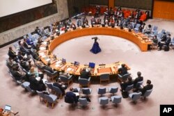 Baraza la Usalama la Umoja wa Mataifa. (AP Photo/Bebeto Matthews)