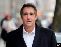 Michael Cohen, President Donald Trump's personal attorney, walks along a sidewalk in New York, April 11, 2018.