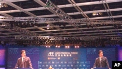 英國財政大臣奧斯本在香港亞洲金融論壇上演講