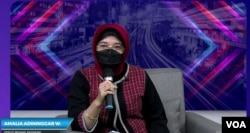 Deputi Bidang Ekonomi Bappenas, Amalia Adininggar Widyasanti, Selasa 22 Desember 2020. (foto: VOA/Anugrah)