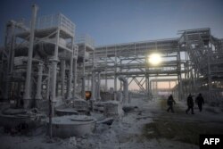 แฟ้มภาพ - แหล่งก๊าซธรรมชาติอูเทรนเนีย (Utrenneye) ของโครงการ Arctic LNG 2 ของรัสเซีย ที่ตั้งอยู่ห่างจากกรุงมอสโกเป็นระยะทางราว 2,500 กม.