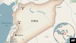 This is a locator map for Syria with its capital, Damascus. 