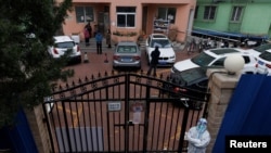 北京一個被封控的居民樓。（2022年11月18日）