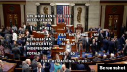 美国国会众议院2023年1月10日通过决议案，将成立“美国和中共战略竞争委员会”。（院会视频直播截图）