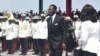 Le président équato-guinéen Teodoro Obiang Nguema Mbasogo arrive à Malabo le 8 décembre 2022 lors de la cérémonie d'investiture de son sixième septennat.
