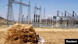 FILE - A farmer naps in a barley field next to an electricity power plant near a village in Mekelle, Tigray, Oct. 25, 2013. (REUTERS/Kumerra Gemechu)