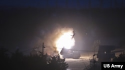 Republic of Korea Army and the US Army 2nd Infantry Division soldiers fire short range missiles to demonstrate readiness in South Korea, June 6, 2022.