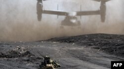 日本自衛隊與美國海軍陸戰隊在富士山附近的御殿場市地區舉行聯合軍演。 （2022年3月15日）