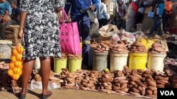 Some Zimbabweans selling sweet potatoes in Bulawayo
