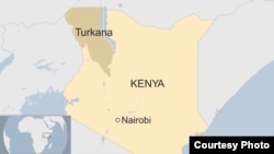 Ramani ya Kenya ikionyesha eneo la Turkana