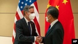 U.S. Secretary of State Antony Blinken meets with China's Foreign Minister Wang Yi during the 77th United Nations General Assembly on Sept. 23, 2022. 