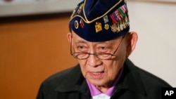 FILE - Former Philippine President Fidel Ramos speaks at a news conference on Nov. 21, 2016 in suburban Makati city, east of Manila.