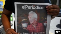 ARCHIVO- El periodista José Rubén Zamora fue capturado el julio de este año bajo cargos de supuesta conspiración y lavado de dinero, luego de publicar en elPeriódico investigaciones sobre supuestos actos de corrupción en Guatemala.