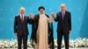 Ruski predsednik Vladimir Putin, iranski predsednik Ebrahim Raisi i turski predsednik Redžep Tajip Erdogan u Teheranu, 19. jula 2022.