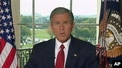 رئیس جمهور جورج بش جنگ بر ضد طالبان را اعلان کرد