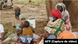 Deslocados devido à insurgência em Ancuabe, Cabo Delgado, Moçambique