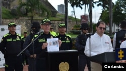 Director General de la Policía Nacional, general Jorge Luis Vargas Valencia, durante el anuncio el miércoles 8 de junio, en Cartagena, Colombia. [Foto: cortesía de la Policía de Colombia]